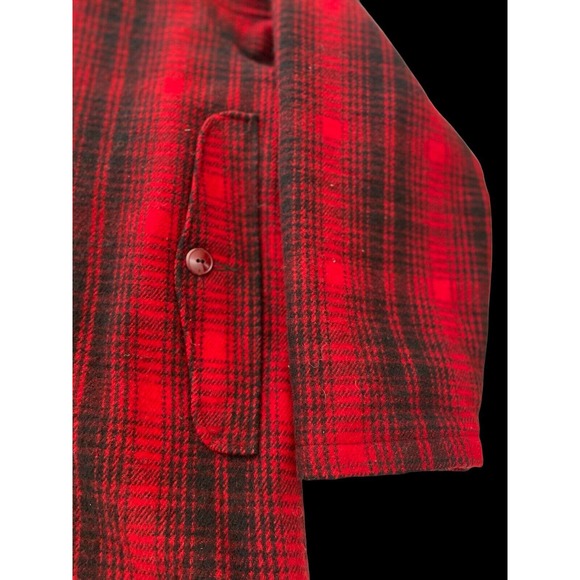 Vtg Woolrich 503 Mackinaw Coat Men's 44 Heavy Red Buffalo Plaid Barn Hunting - Picture 7 of 12
